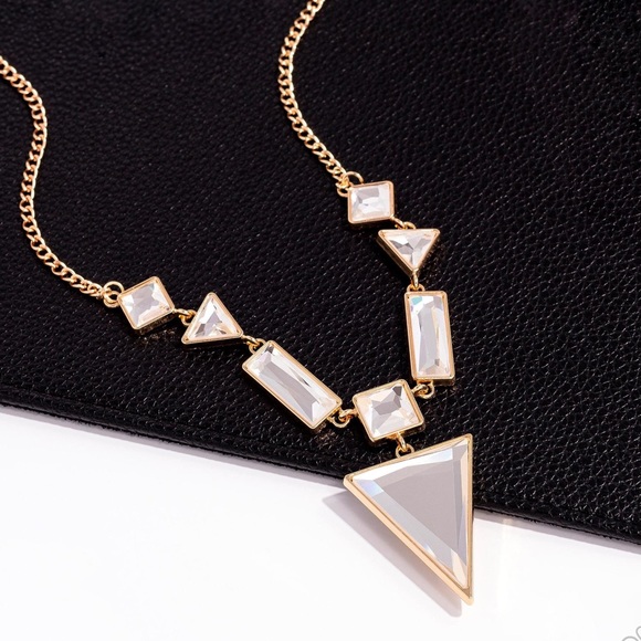 Jewelry - Gold and white rhinestone necklace earrings included